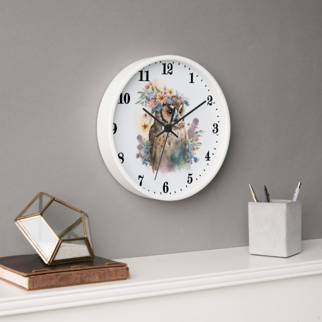 cute owl lovers bird  clock (Office)