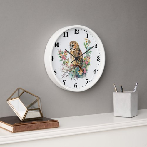 cute owl lovers bird  clock