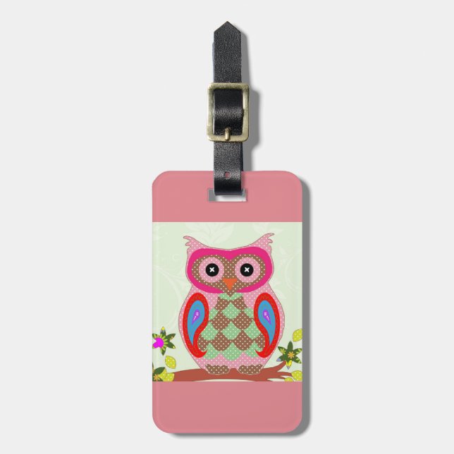 Cute owl luggage tag (Front Vertical)