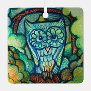 Cute Owl Metal Ornament