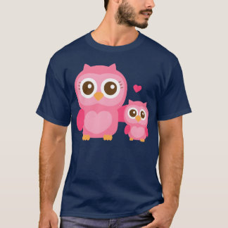 Cute Owl Mother and Daughter friends T-Shirt