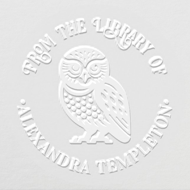 Cute Owl Name #5P Library Book Name Embosser (Design)