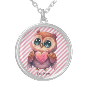 Cute Owl Necklace Pendant Personalize It