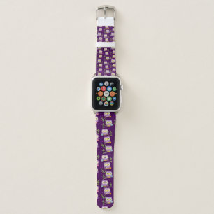 Cute Owl Nocturnal Birds Lover Flower Animals Apple Watch Band