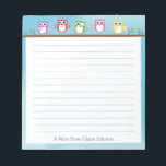 Cute Owl Notepad<br><div class="desc">Cute owl notepad to ignite the sense of adventure on your desk.
Personalize it by inserting your name in it, or just leave it blank so everybody can use it.</div>