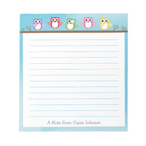 Cute Owl Notepad