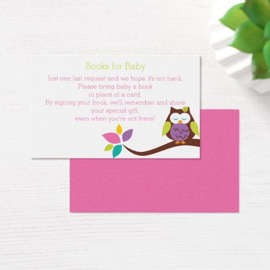 Cute OWL on a branch BOOK REQUEST Baby Shower (Desk)