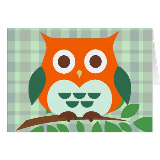 Cute Owl on a Branch Cards (Front Horizontal)