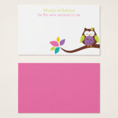 Cute OWL on a Mommy Advice Baby Shower Card (Front & Back)