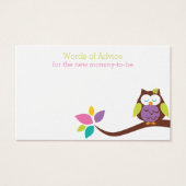 Cute OWL on a Mommy Advice Baby Shower Card (Front)