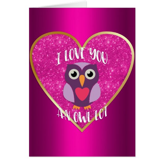 Cute Owl on Pink Heart Valentine's Day (Front)