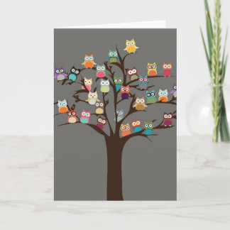 Cute Owl On Tree | Background Card