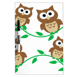 cute owl owls cartoon animal dry erase board