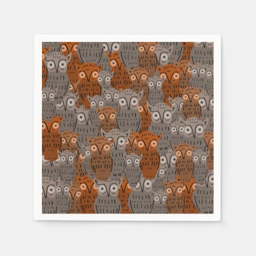 Cute Owl Paper Napkins