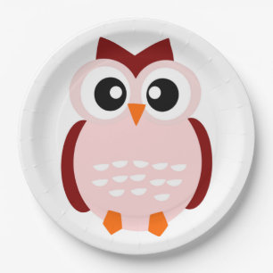 CUTE OWL PAPER PLATES