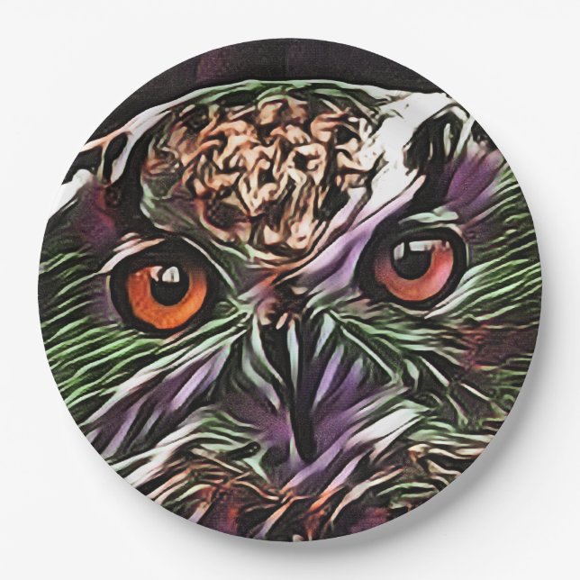 CUTE OWL  PAPER PLATES (Front)