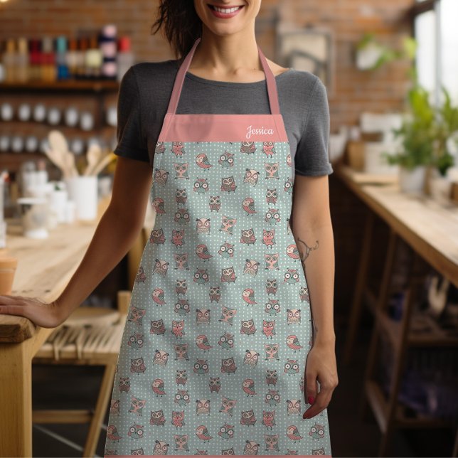 Cute Owl Pattern Apron ( An “owl-some” way to fashionable in the kitchen)