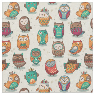 Cute Owl Pattern Fabric