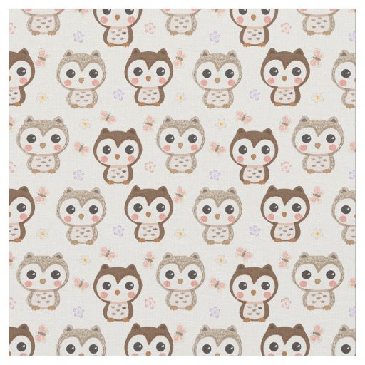 Cute Owl Pattern Fabric