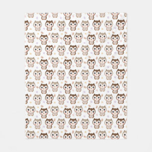 Cute Owl Pattern Fleece Blanket