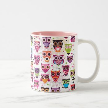 Cute Owl Pattern Mug by designalicious at Zazzle