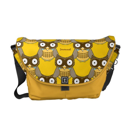 Cute Owl Pattern You Choose Colors Messenger Bag