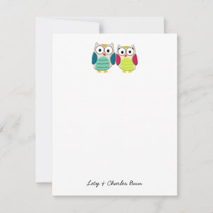 Cute Owl Personal Stationery Note Card