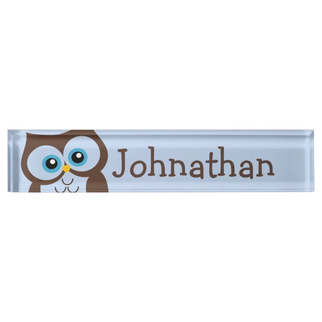 Cute Owl Personalized Nameplate (Front)