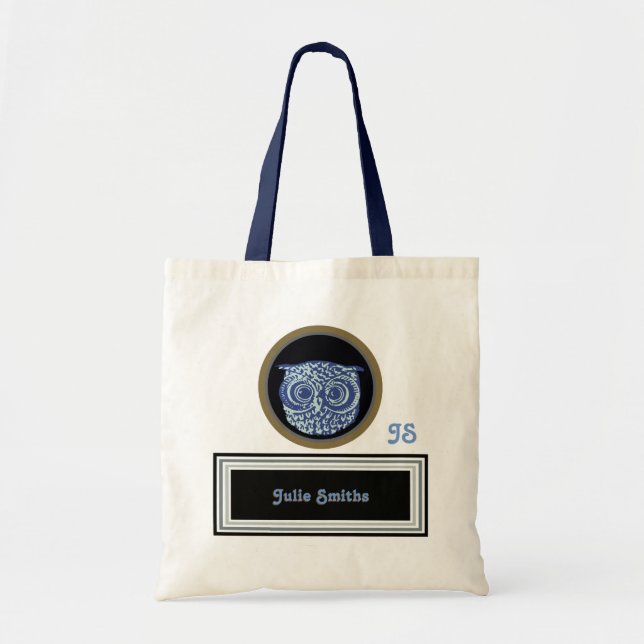 cute owl / personalized tote bag (Front)
