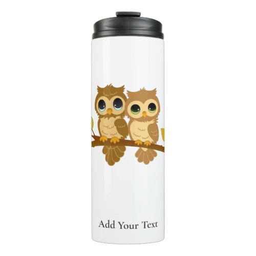 Cute Owl Personalized Travel Thermal Tumbler