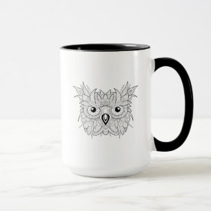 Cute Owl Portrait Doodle Mug
