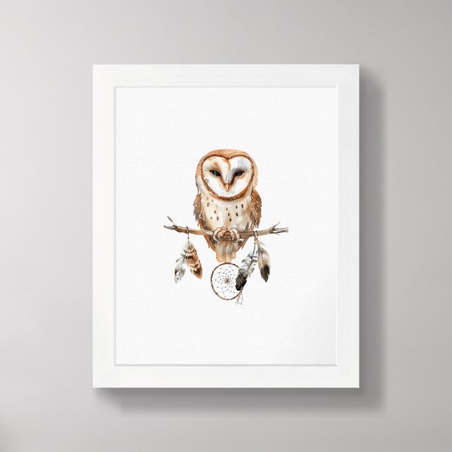 Cute Owl Poster Print (Framed Front)