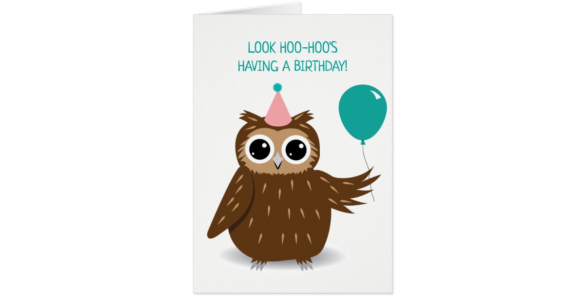 Cute Owl Pun Birthday Greeting Card | Zazzle.com