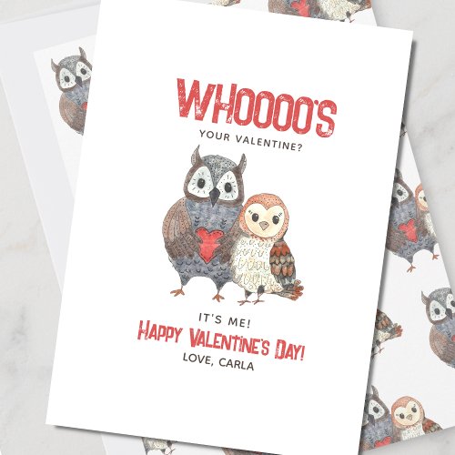 Cute Owl Pun Valentines Day Holiday Card