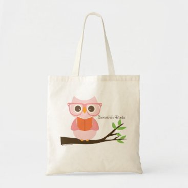 Cute Owl Reading Tote Bag
