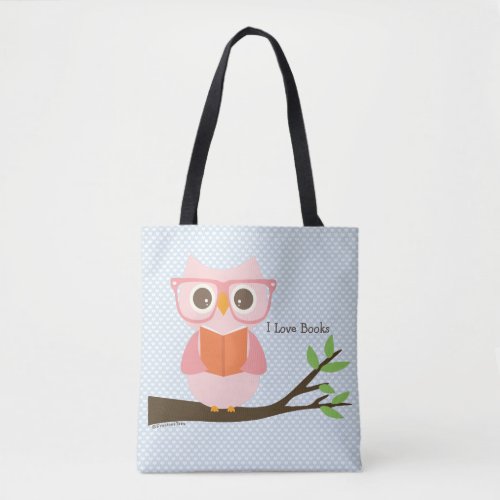 Cute Owl Reading Tote Bag