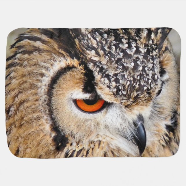 CUTE OWL RECEIVING BLANKET (Horizontal)