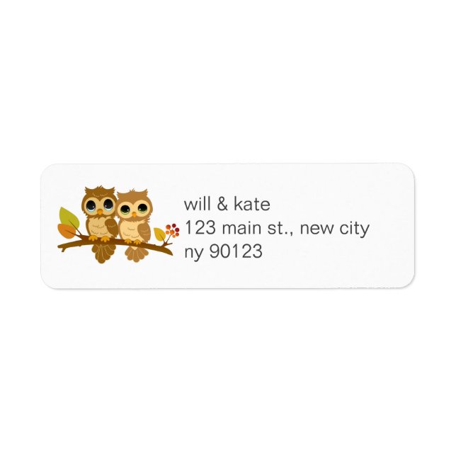 Cute Owl Return Address Labels (Front)