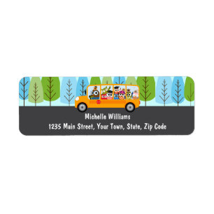 Cute Owl School Bus Driver Label