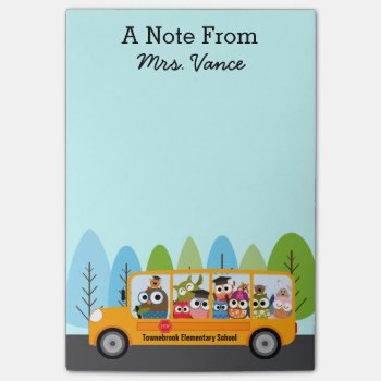 Cute Owl School Bus Driver Post-it Notes by adams_apple at Zazzle
