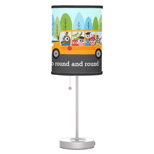 Cute Owl School Bus Table Lamp