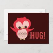 Cute Owl Sending a Hug Postcard | Zazzle