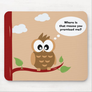 Cute Owl sitting in a Tree Mouse Pad