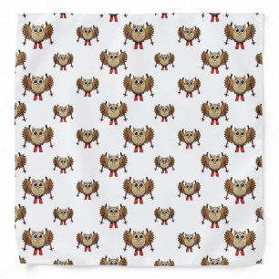 Cute Owl Skiing Cartoon Bandana