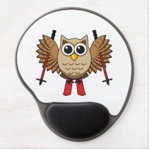 Cute Owl Skiing Cartoon Gel Mouse Pad