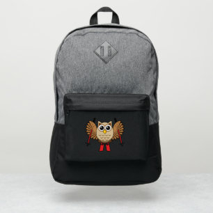 Cute Owl Skiing Cartoon Port Authority® Backpack