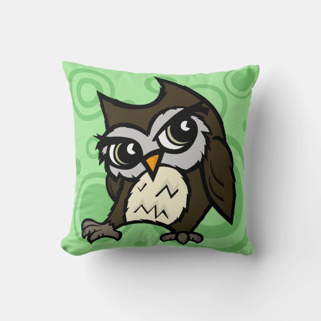 CUTE OWL SQUARE THROW PILLOW (Front)