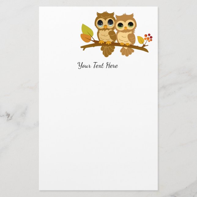 Cute Owl Stationery (Front)