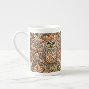Cute Owl Style William Morris Bone China Mug