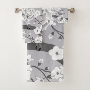 Cute Owl Taupe Gray Bath Towel Set